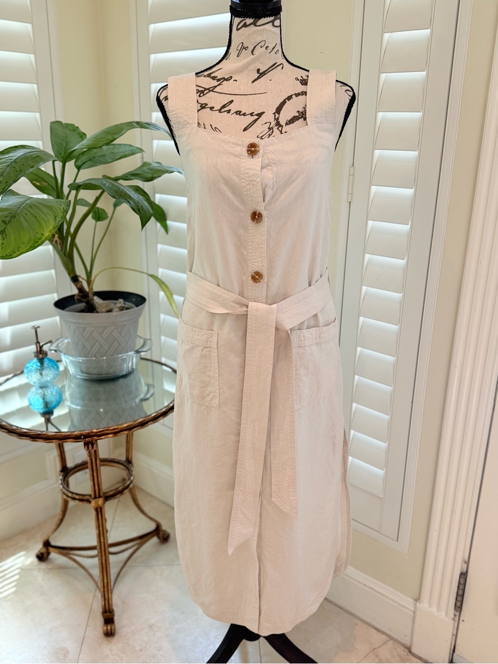 DL1961 Lexia Dress in Oatmeal Linen Blend Midi Dress Size XS EUC
Title